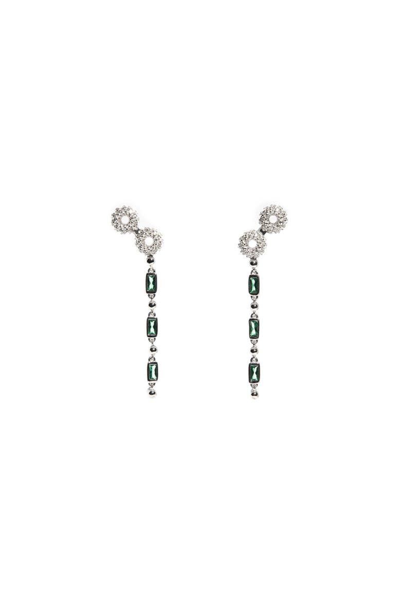 Flower Drop Earrings, Main, color, White Gold
