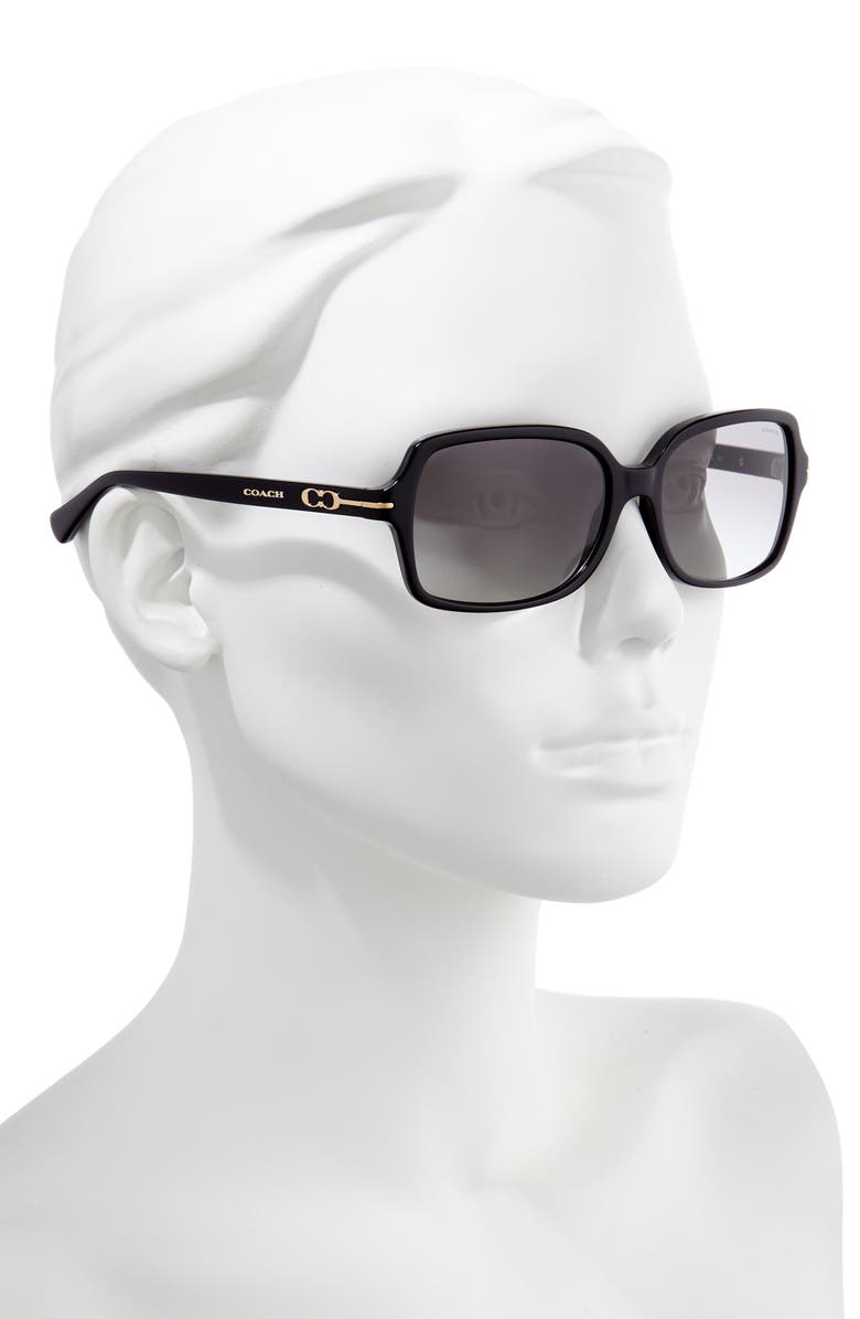 COACH 56mm Rectangular Sunglasses, Alternate, color, 