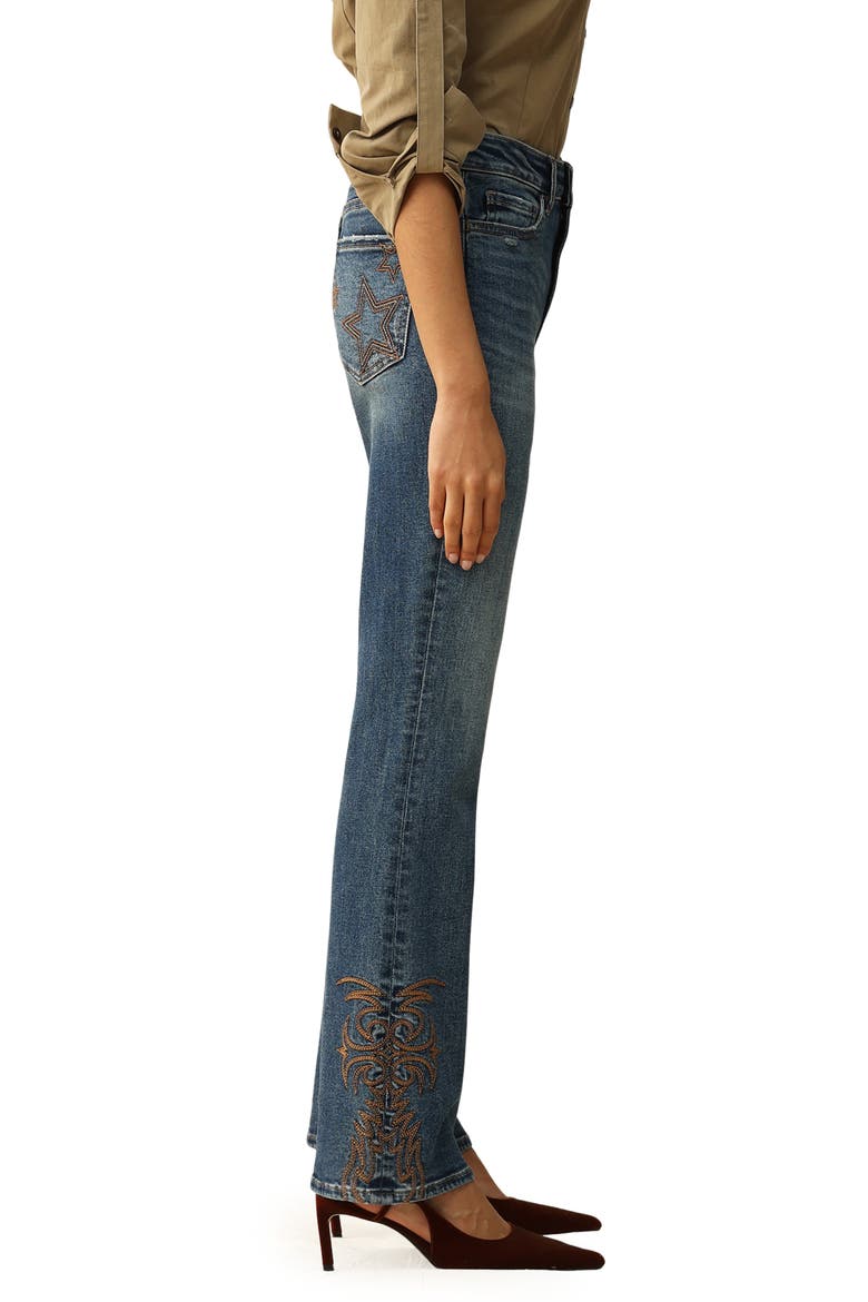 Embroidered Bootcut Jeans, Alternate, color, MEDIUM BLUE