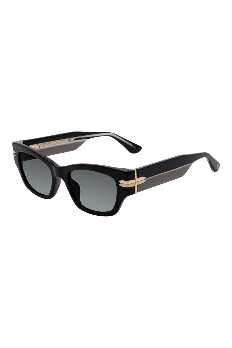 52mm Gradient Rectangular Sunglasses, Alternate, color, BLACK