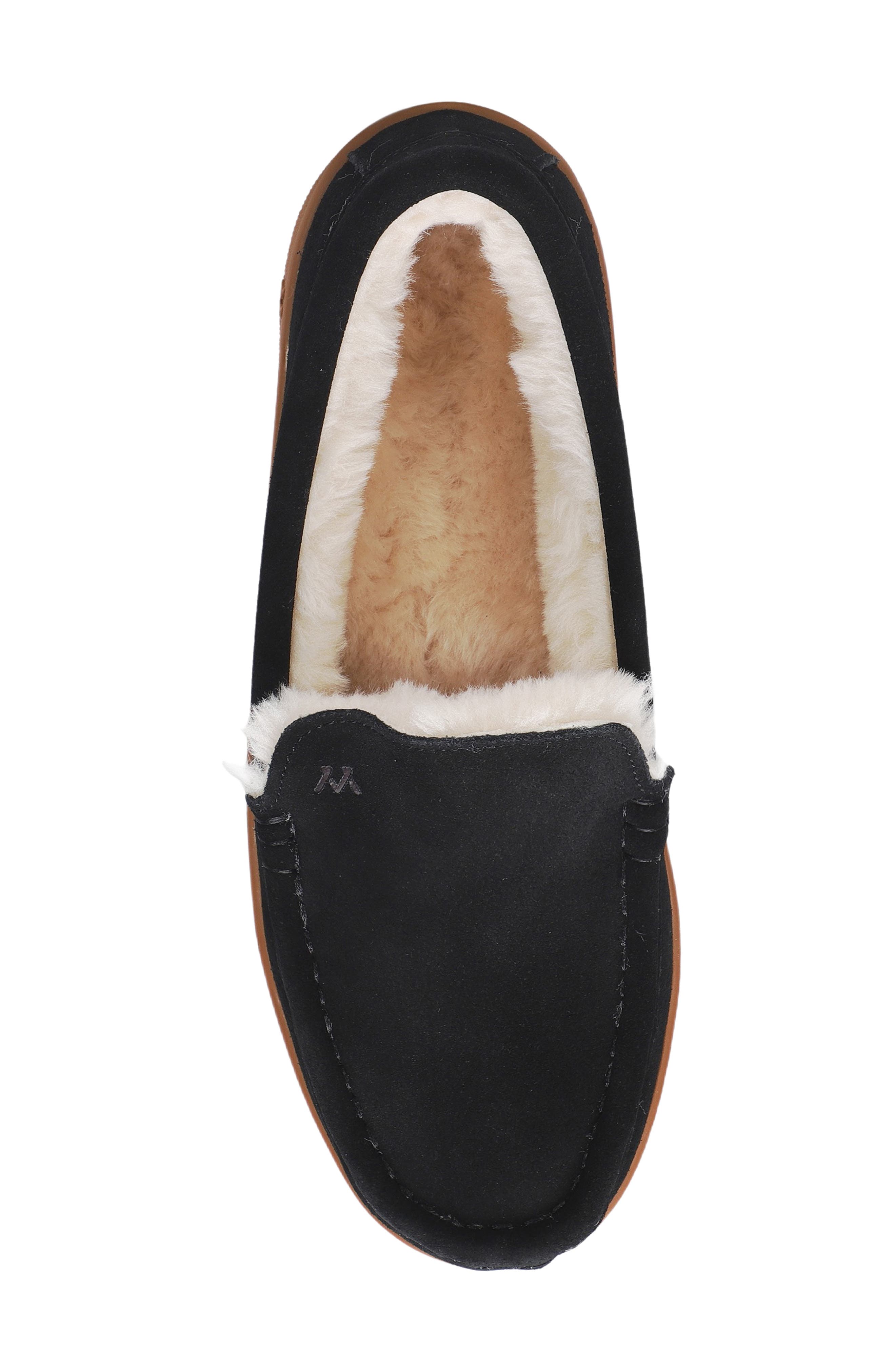 Mykos Harrison Faux Shearling Lined Moc Slipper, Alternate, color, Black/ Brown