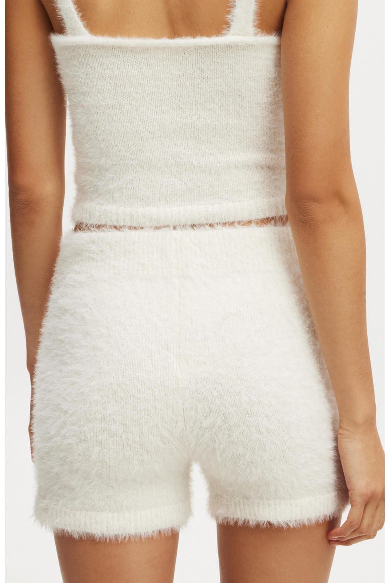 Women's Novelty Knitted Short, Alternate, color, Coconut Milk Fluffy