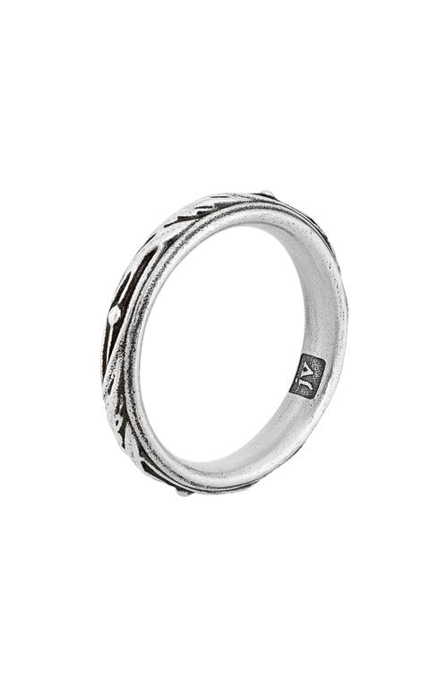 John Varvatos Sterling Silver Band Ring In Metallic