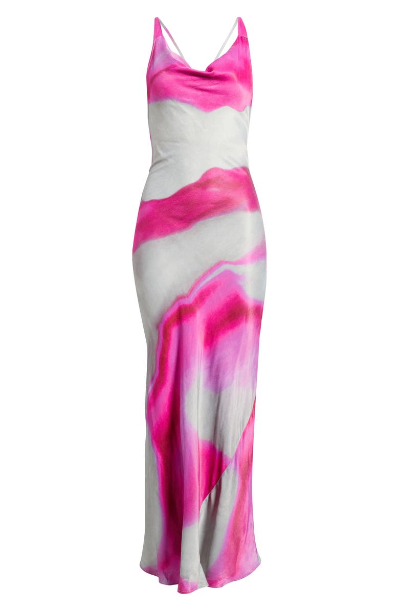 Topshop Cowl Neck Satin Maxi Dress, Alternate, color, Pink