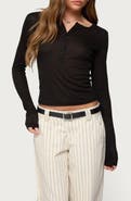 EDIKTED Nettie Rib Henley Top