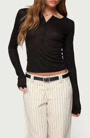 EDIKTED Nettie Rib Henley Top