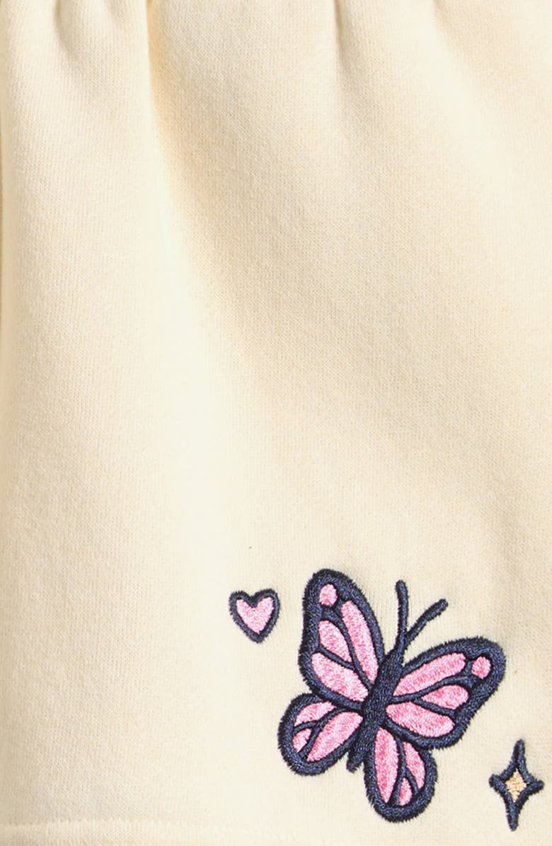 HAPPY CAMP3R Kids' The World is Better Embroidered Shorts, Alternate, color, Cream