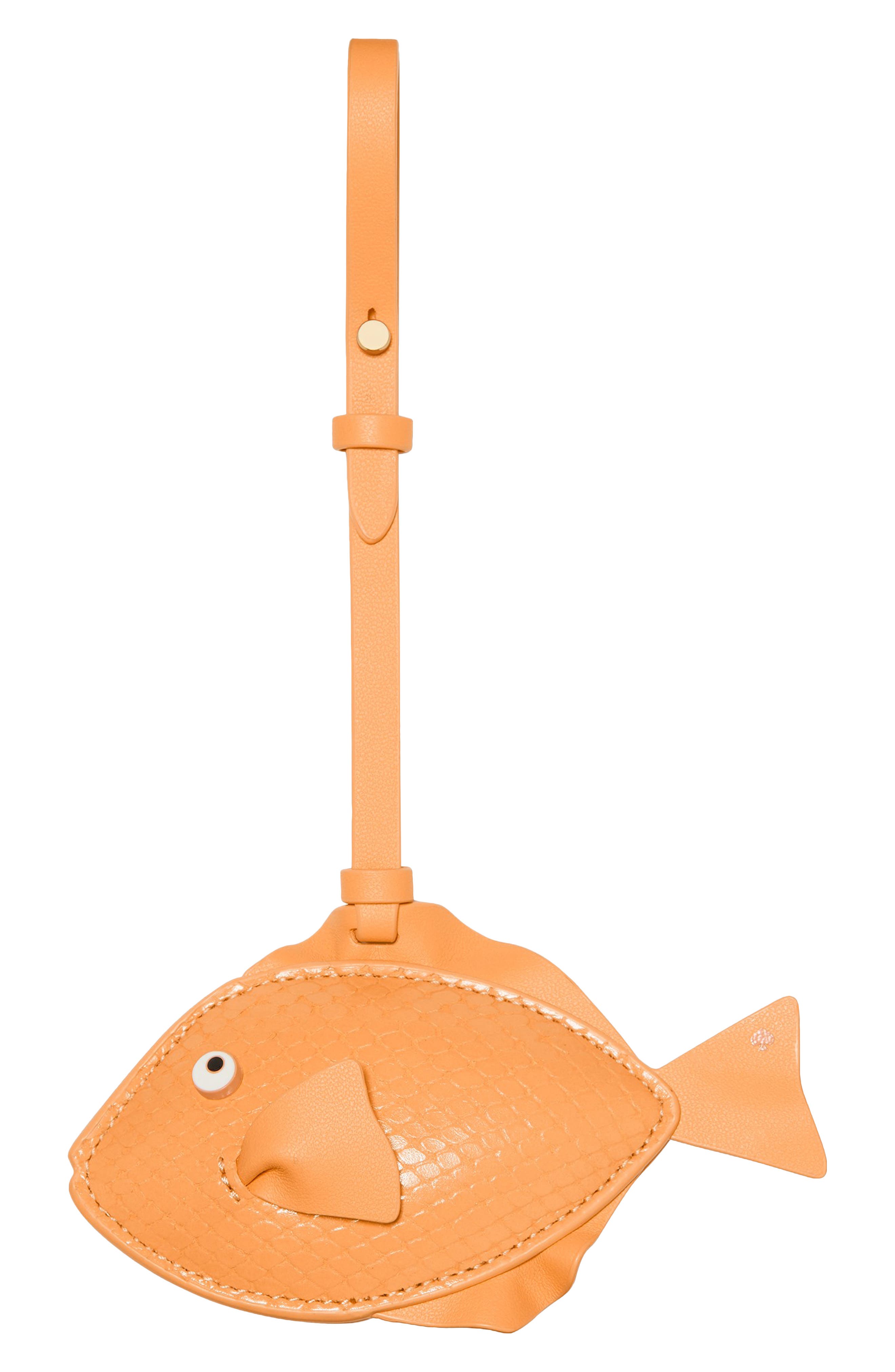 Kate Spade New York fish bag charm, Main, color, Desert Sunset