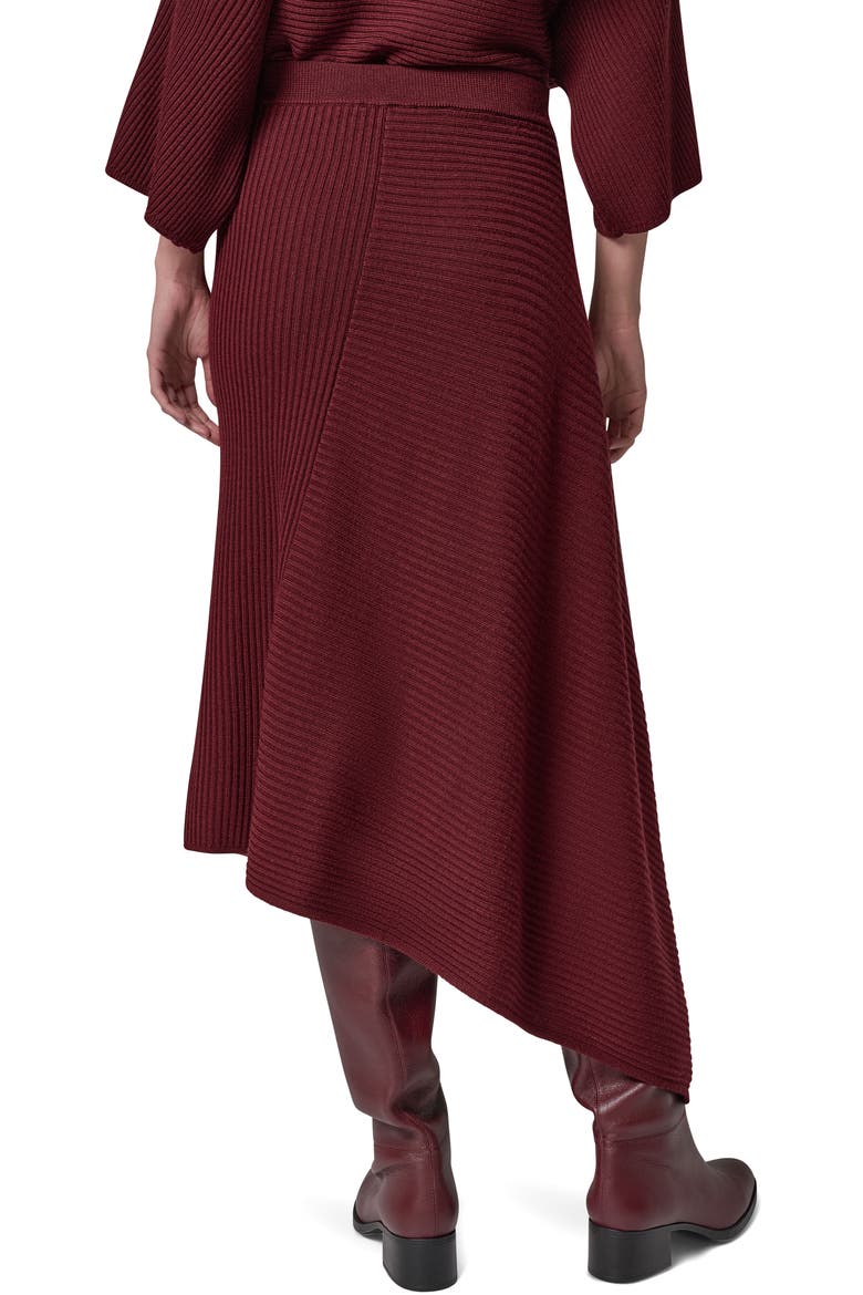 Ruffle Detail Merino Wool Sweater Skirt, Alternate, color, BLK CHERRY