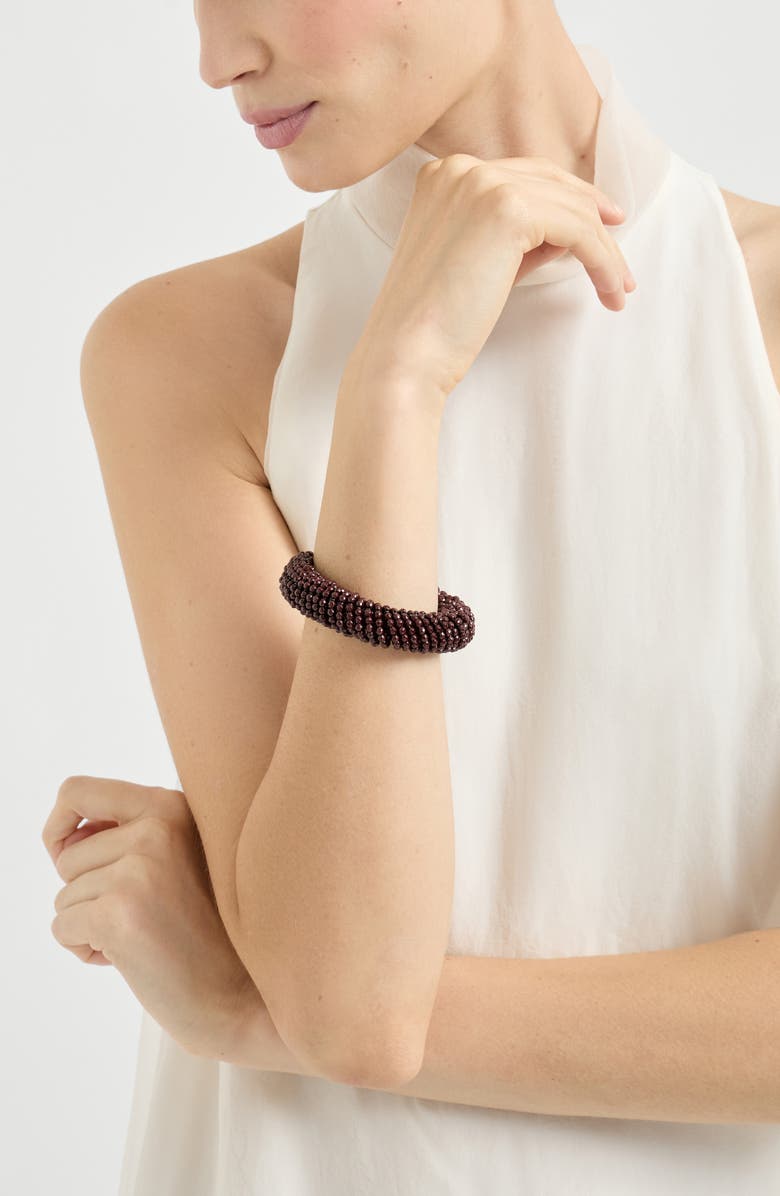 Brunello Cucinelli Silver bracelet, Alternate, color, Red