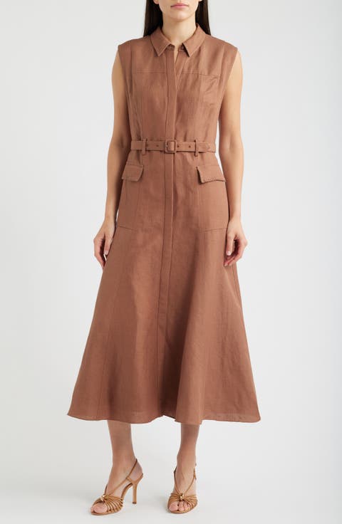 Tomi Linen Blend Maxi Shirtdress