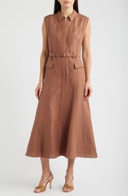 KOBI HALPERIN Tomi Linen Blend Maxi Shirtdress