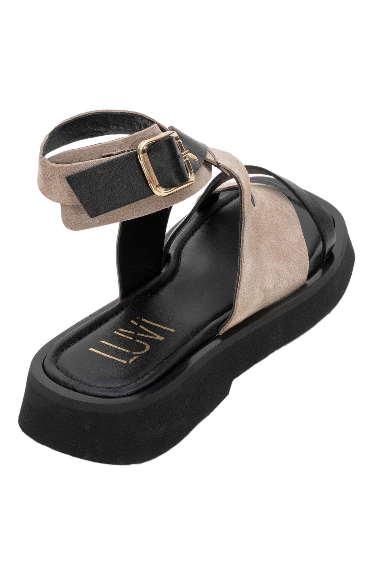 Minnea Suede Leather Sandal, Alternate, color, Beige Suede Leather