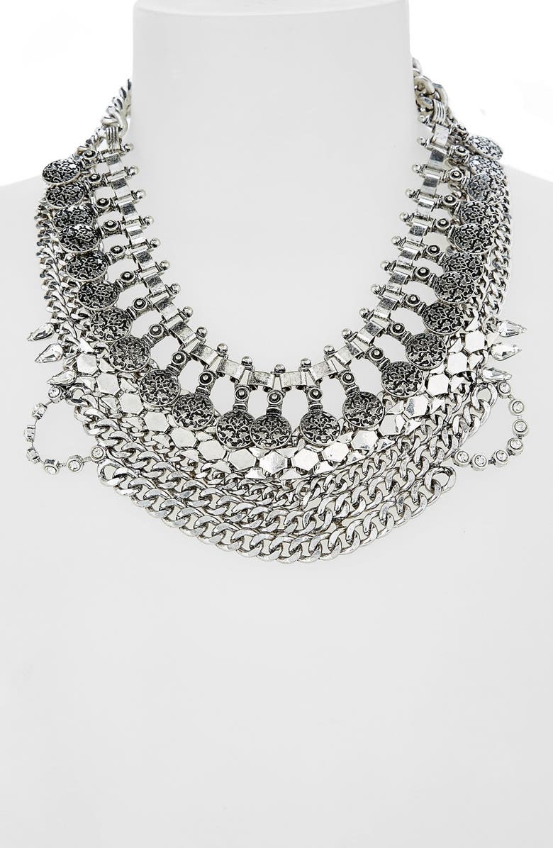 Leith Coin & Crystal Statement Necklace, Main, color, 