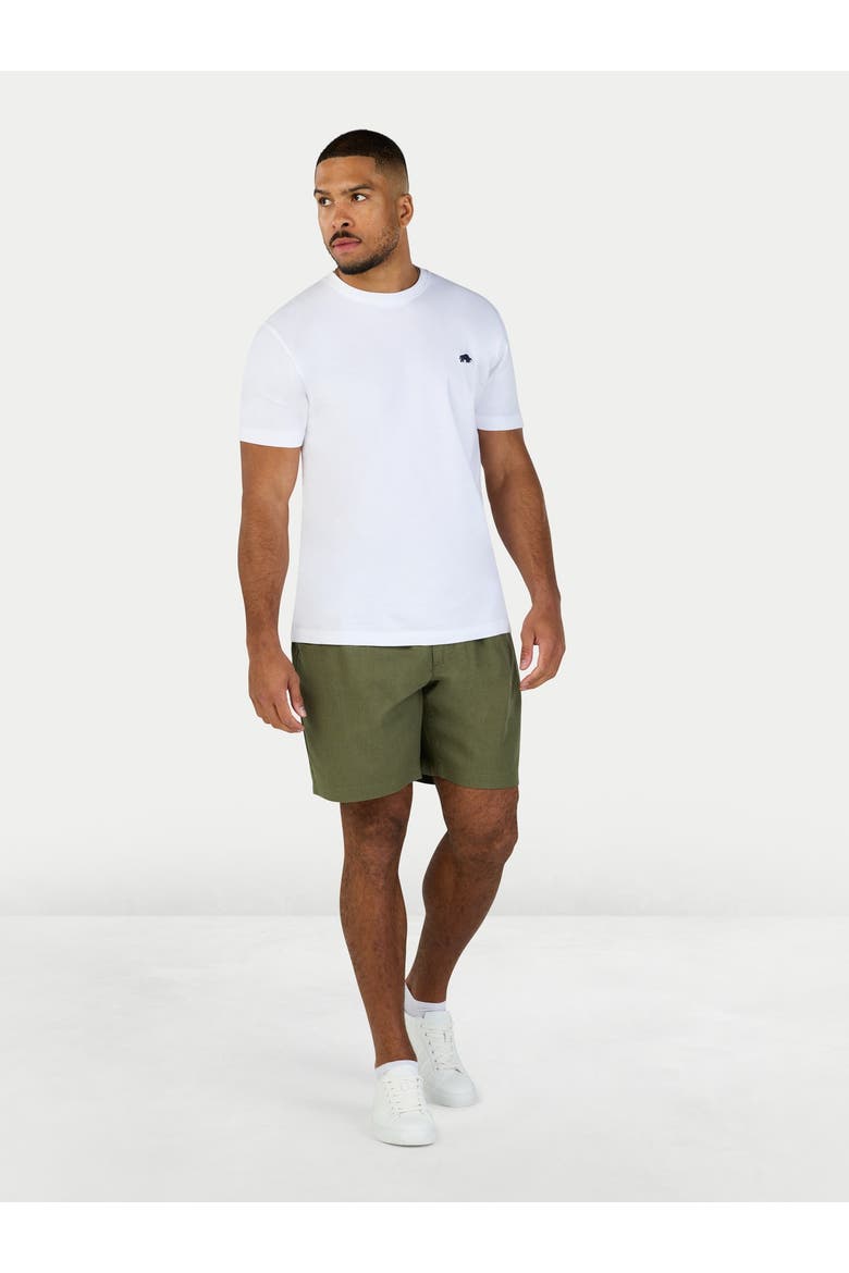 Stretch Waist Linen Blend Short, Alternate, color, Olive