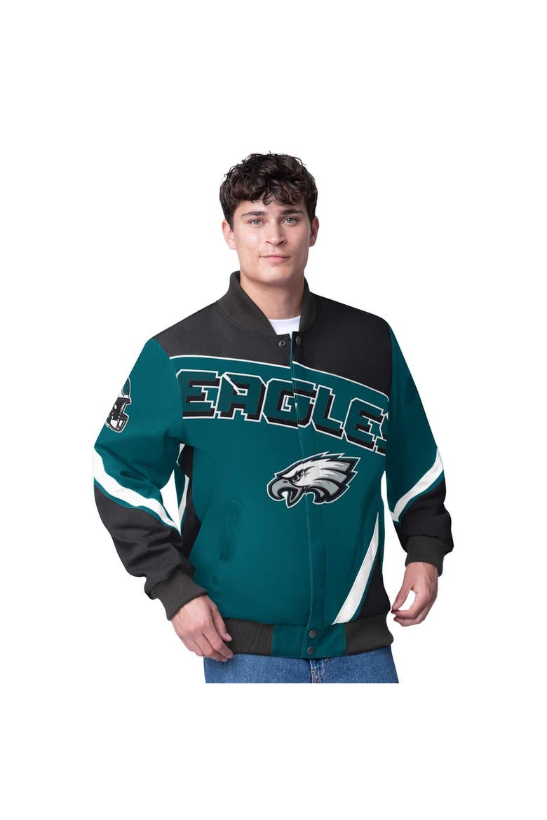 Men's G-III Extreme  Green Philadelphia Eagles Maximum Racing Full-Snap Jacket, Main, color, Green