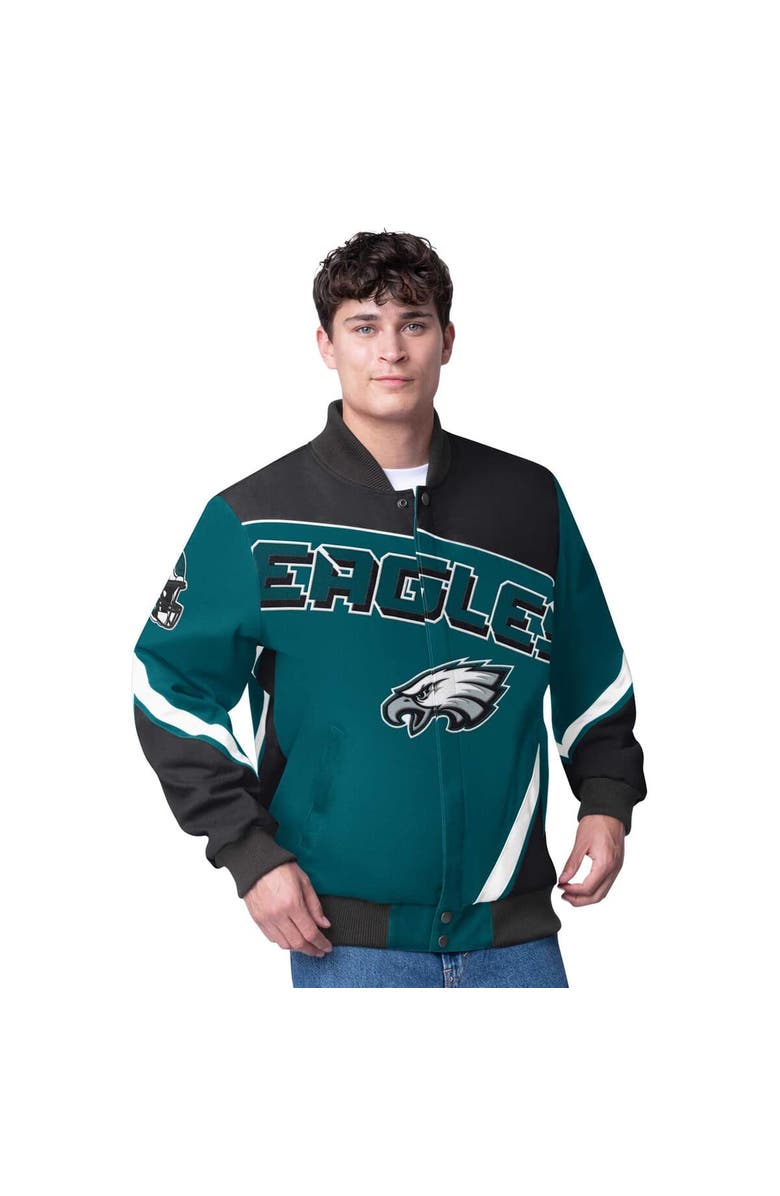 G-III Extreme Men's G-III Extreme Green Philadelphia Eagles Maximum Racing Full-Snap Jacket, Main, color, Green