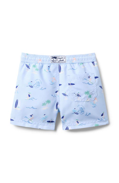 Janie And Jack Recycled Coastal Getaway Swim Trunk In White