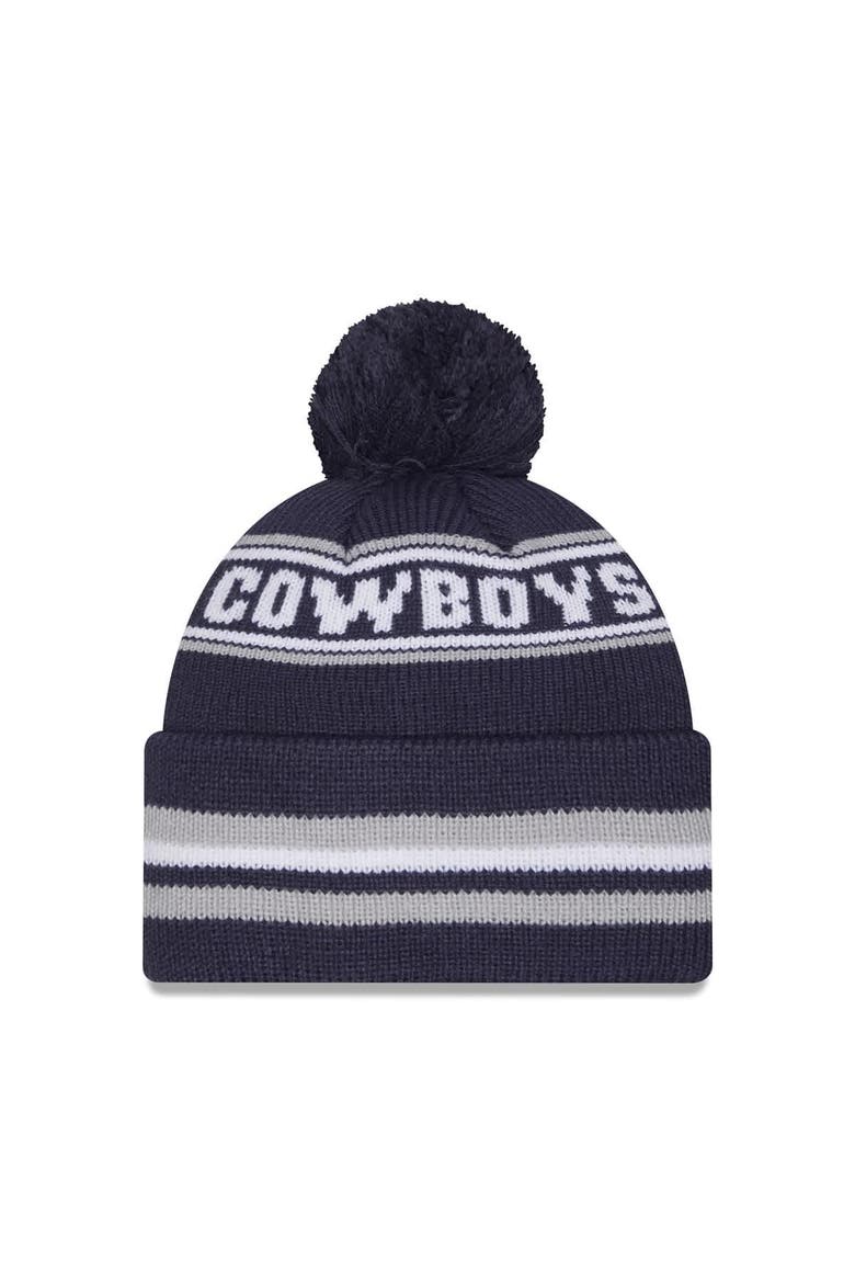 Men's New Era Navy Dallas Cowboys Classic Cuffed Knit Hat with Pom, Alternate, color, Navy