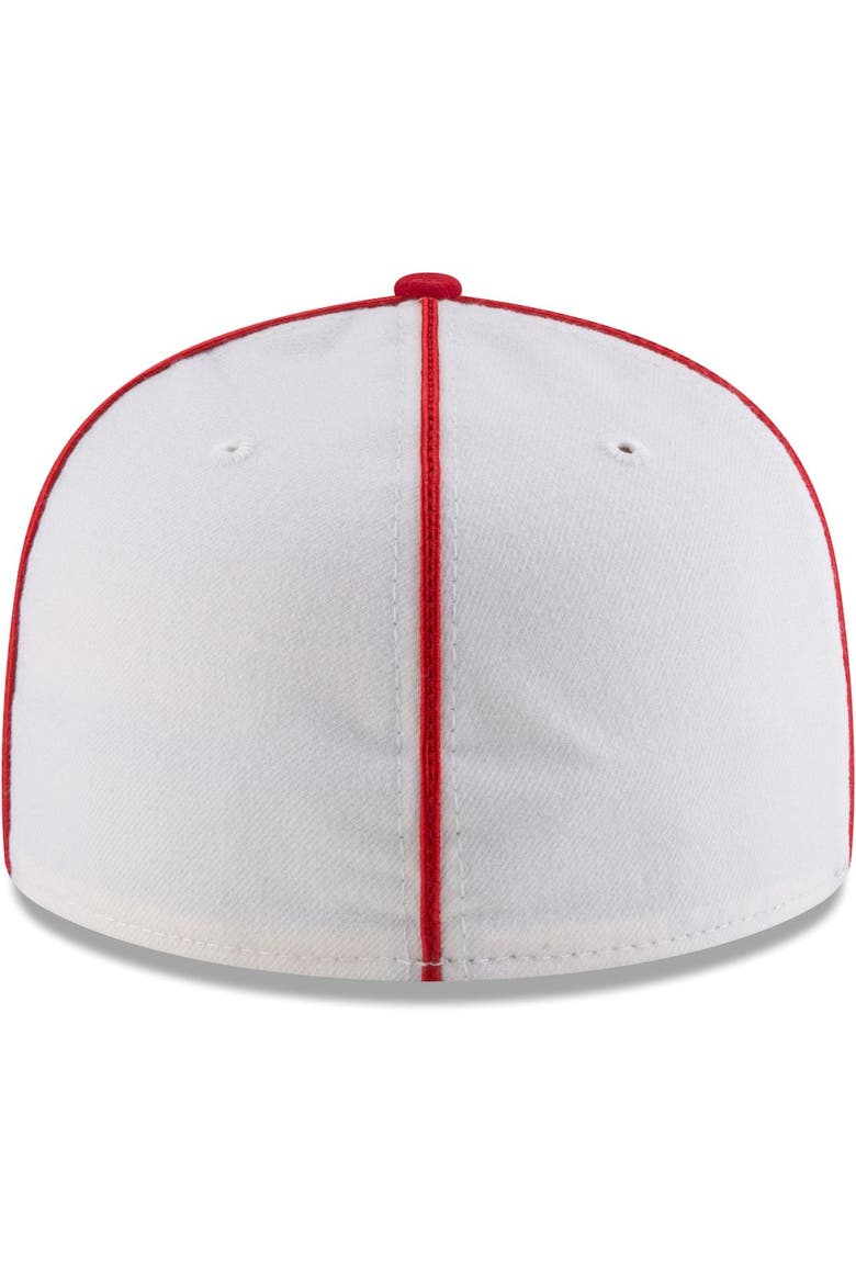 Men's New Era White/Red Pittsburgh Crawfords Cooperstown Collection Turn Back The Clock 59FIFTY Fitted Hat, Alternate, color, White