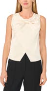 CeCe Bow Neck Crossover Satin Top