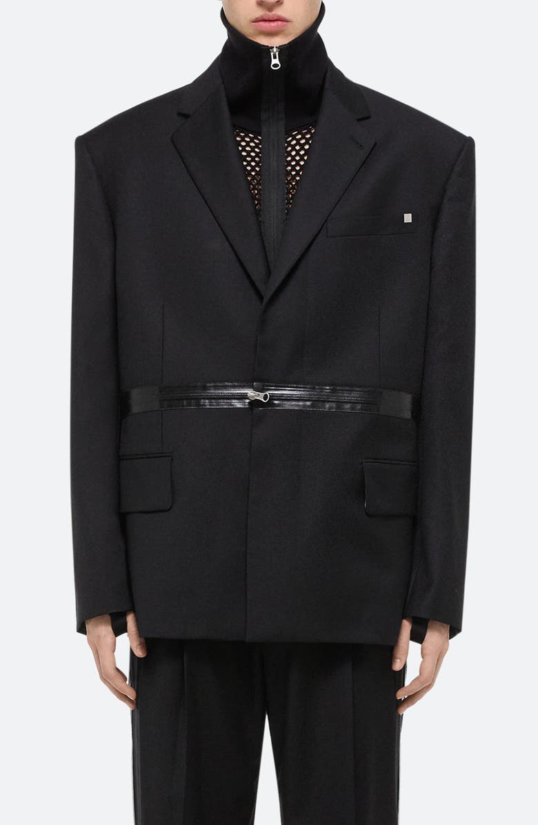 Helmut Lang Zip Panel Driver Wool Blazer, Main, color, 