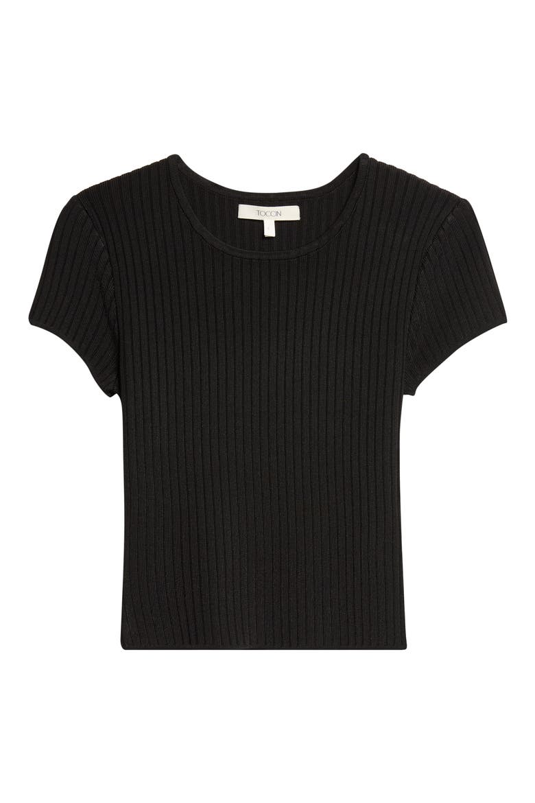 Matilda Ribbed Baby Tee, Alternate, color, JET