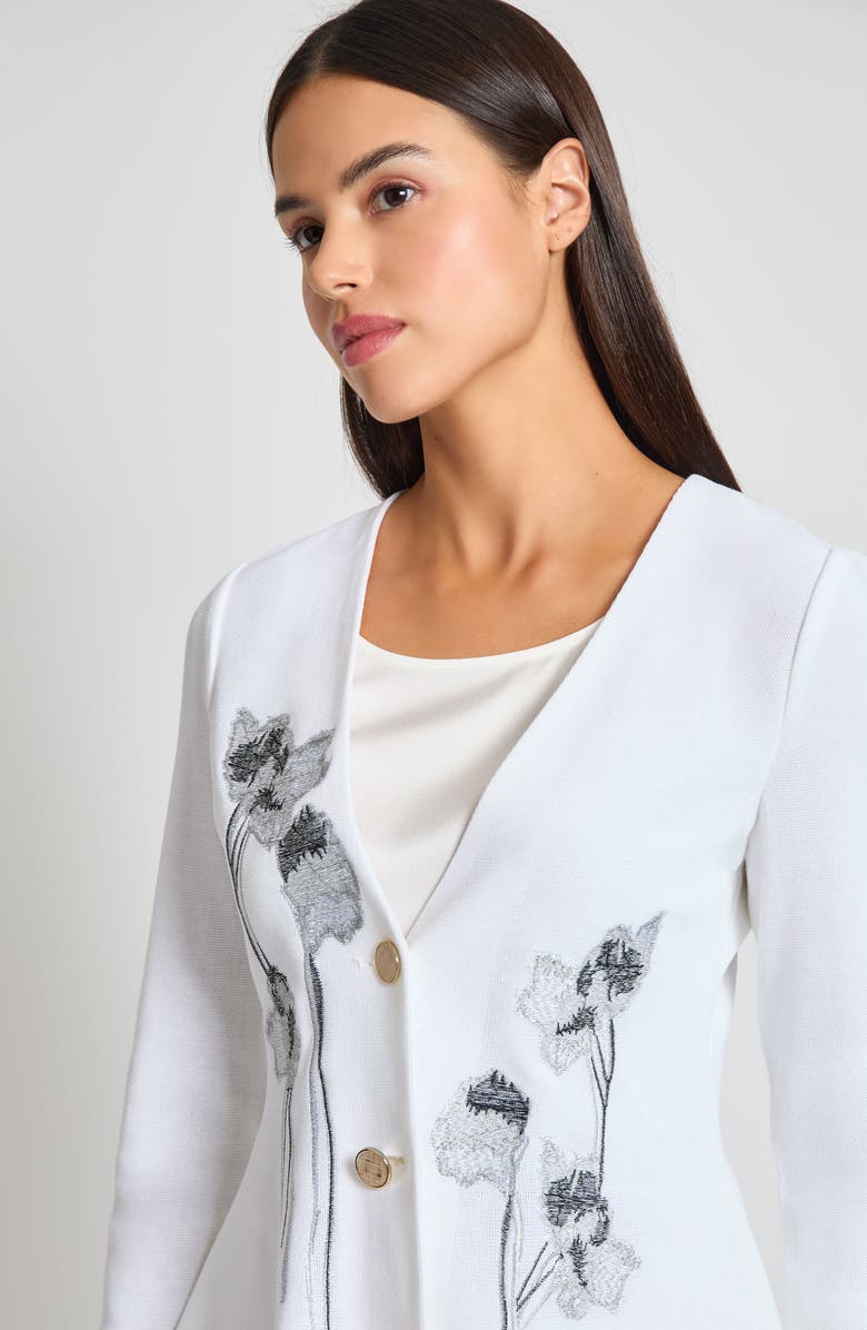 Misook Heritage Fit Embroidery Knit Jacket, Alternate, color,