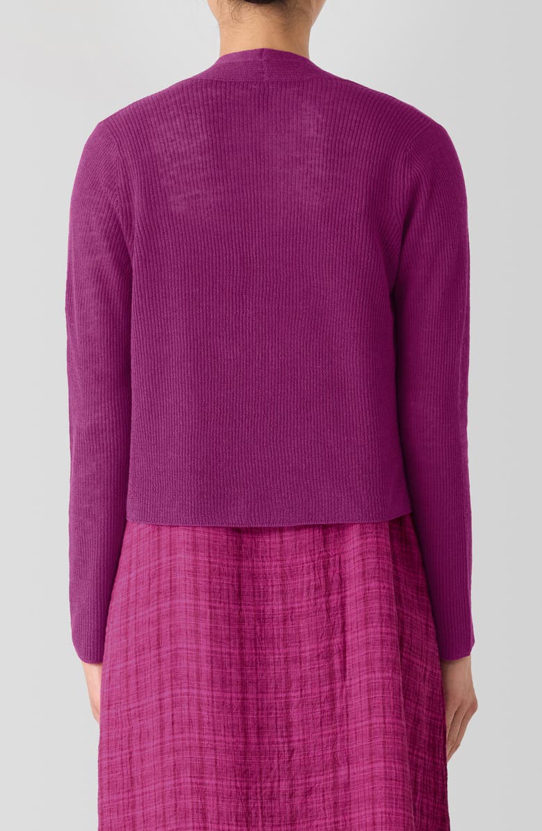 Eileen Fisher Organic Linen & Organic Cotton Cardigan, Alternate, color, Sangria