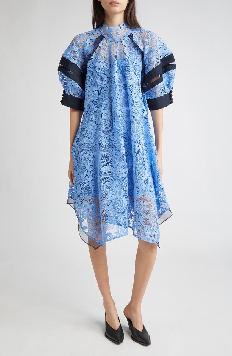 3.1 Phillip Lim Corded Lace Handkerchief Hem Dress, Main, color, 