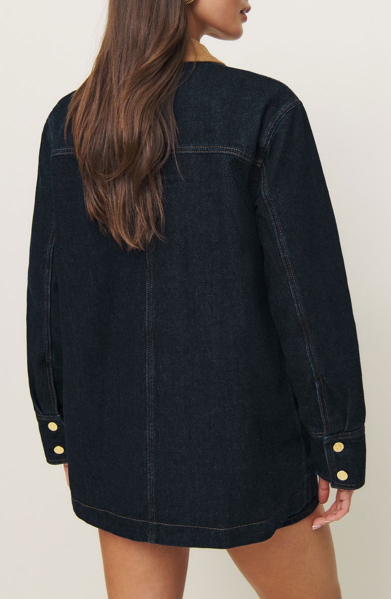 Reformation Archer Corduroy Collar Denim Jacket, Alternate, color,