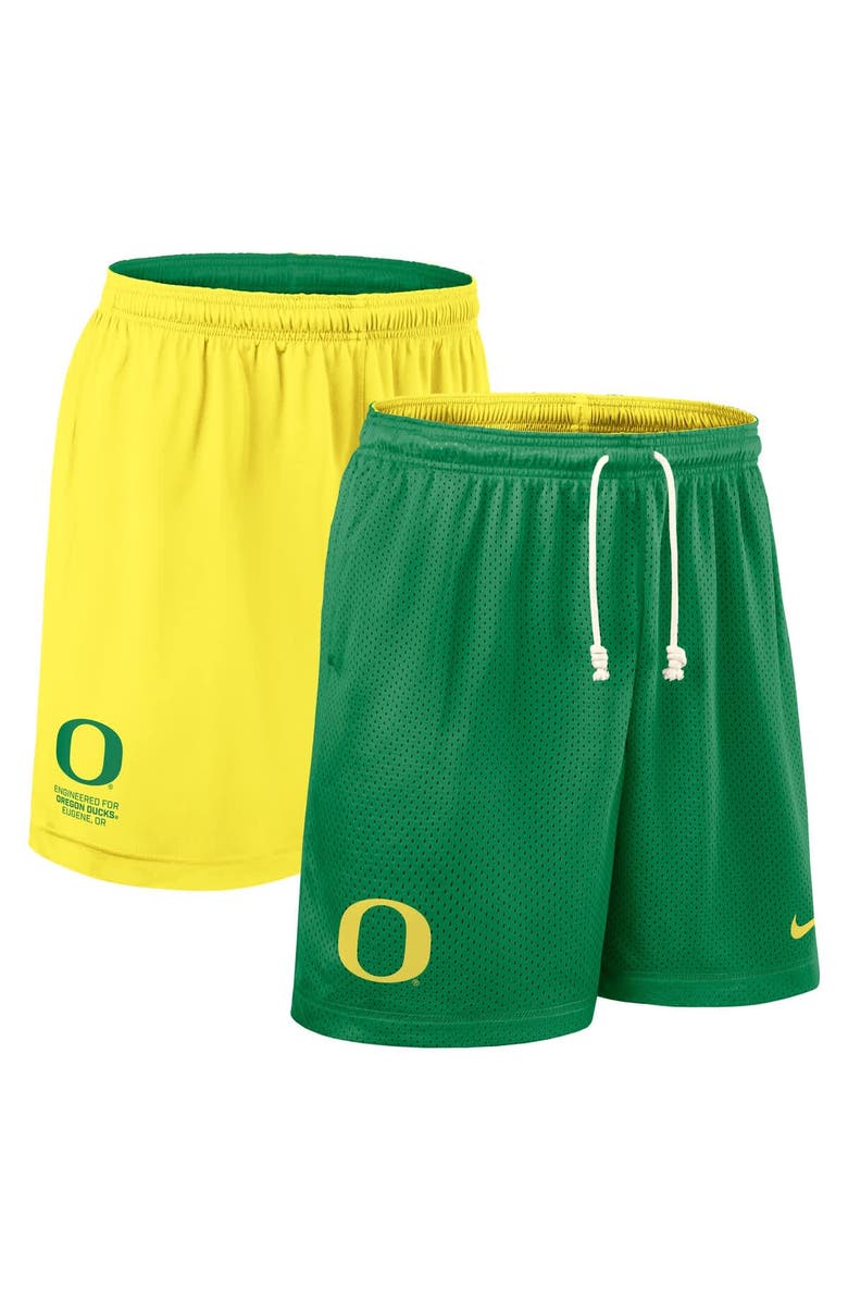 Nike Men's Nike Green/Yellow Oregon Ducks 2025 Sideline Reversible Performance Shorts, Alternate, color, 