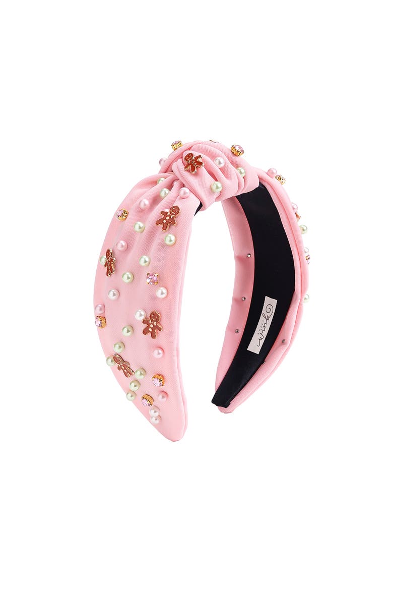 Gingerbread Christmas Gemstone Headband, Main, color, Ballet Pink