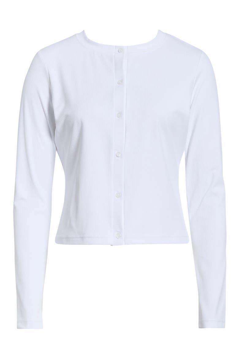 Rib Cardigan, Alternate, color, BRILLIANT WHITE