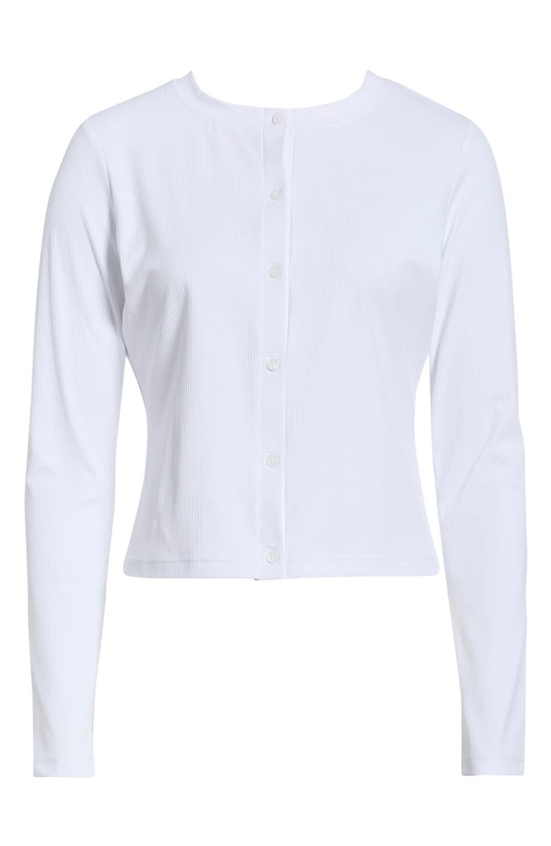 MPG Rib Cardigan, Alternate, color, Brilliant White