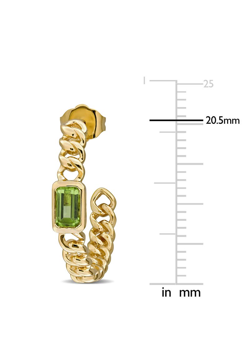 Gemstone Link Hoop Earrings 14k, Alternate, color, Peridot