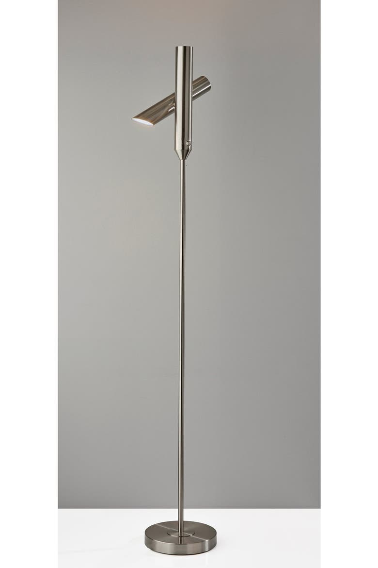 Vega LED Torchiere Floor Lamp, Alternate, color, BRUSHED STEEL