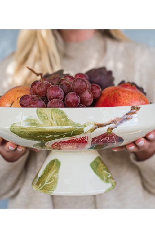 Vietri Fico Pedestal Bowl In Multi