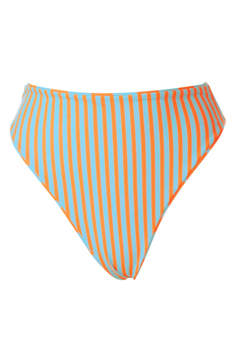 Maaji Breeze Beat Sully Reversible High Waist Bikini Bottoms, Alternate, color, Open Blue