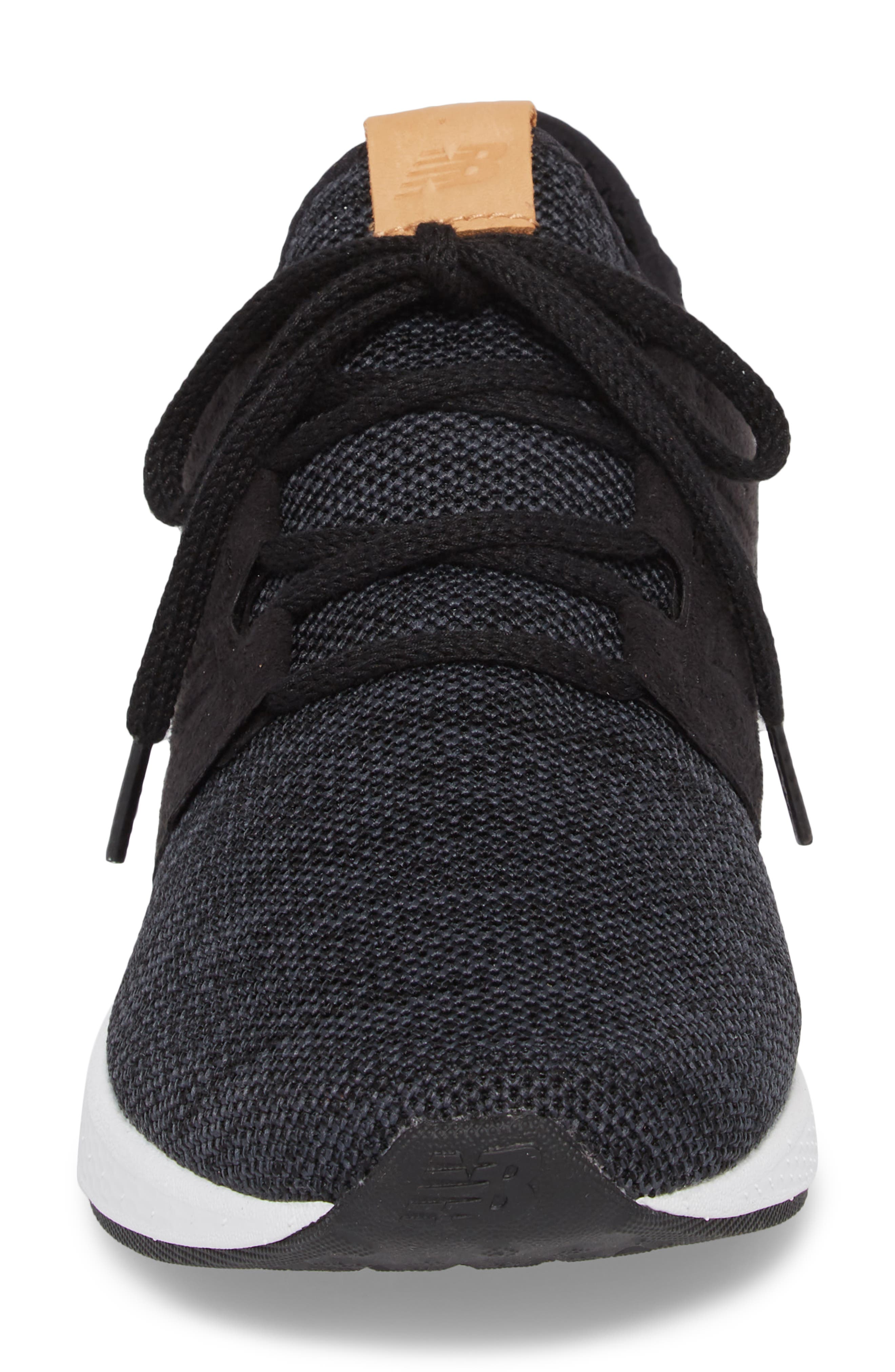 Fresh Foam Cruz v2 Knit Running Shoe, Alternate, color, BLACK/ WHITE