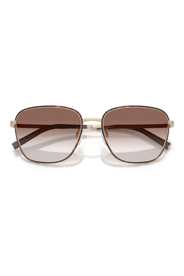 57mm Roger Federer R-18 Square Sunglasses, Alternate, color, DARK MAHOGANY / BRUSHED GOLD