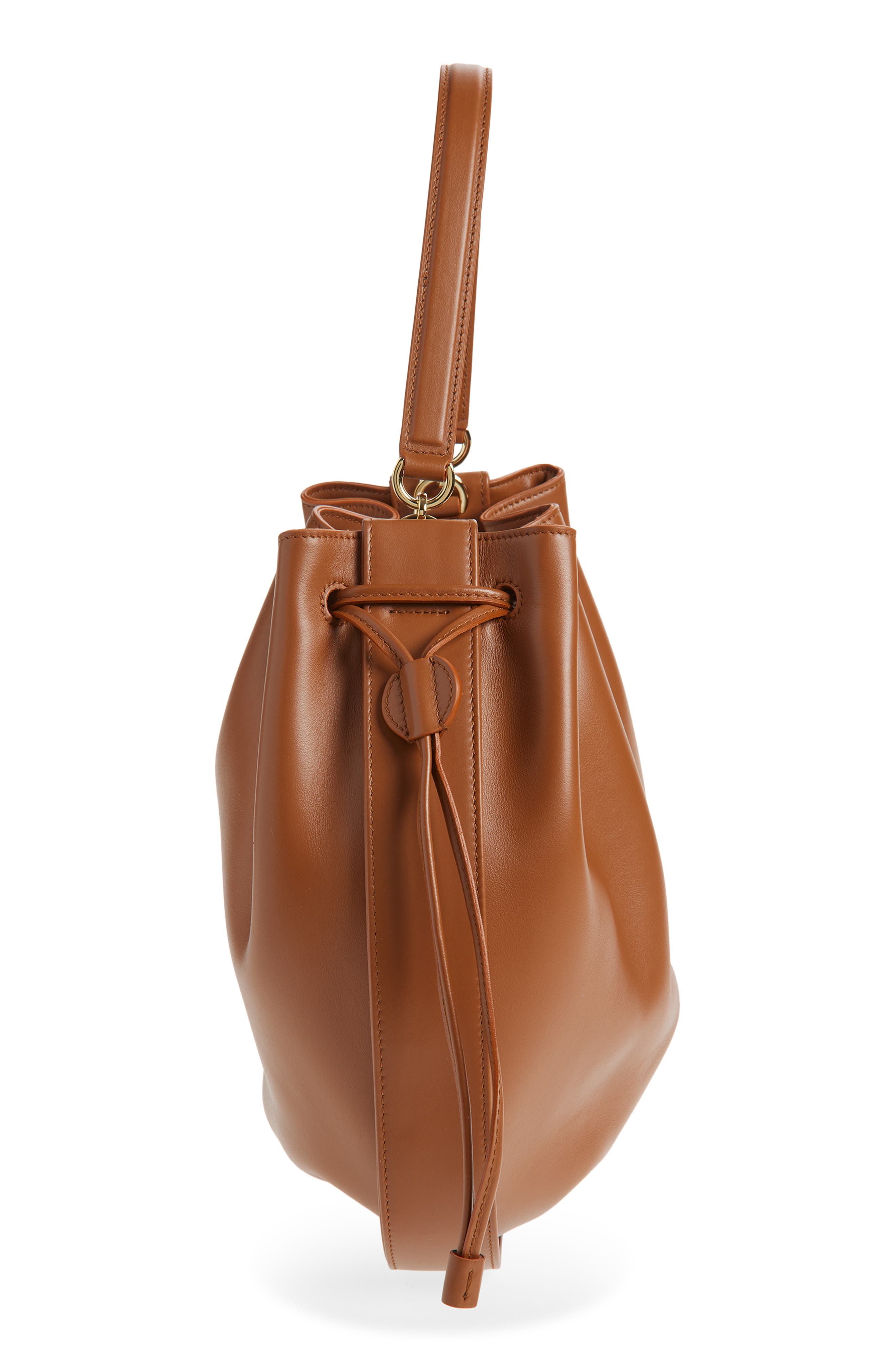 Hug Leather Bucket Bag, Alternate, color, NATURAL RESORT