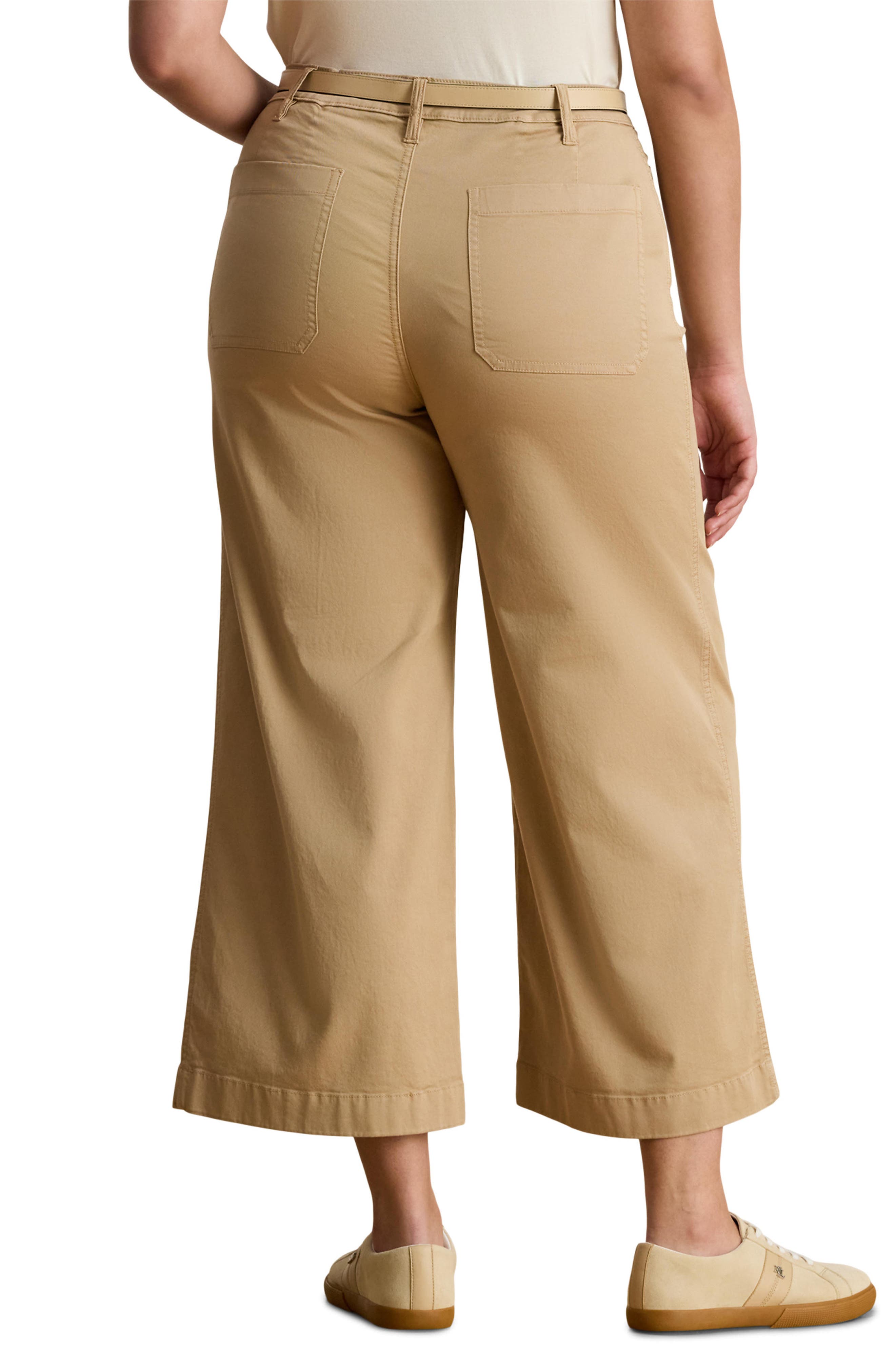 Lauren Ralph Lauren Yurshane Crop Wide Leg Chino Pants (Women ...