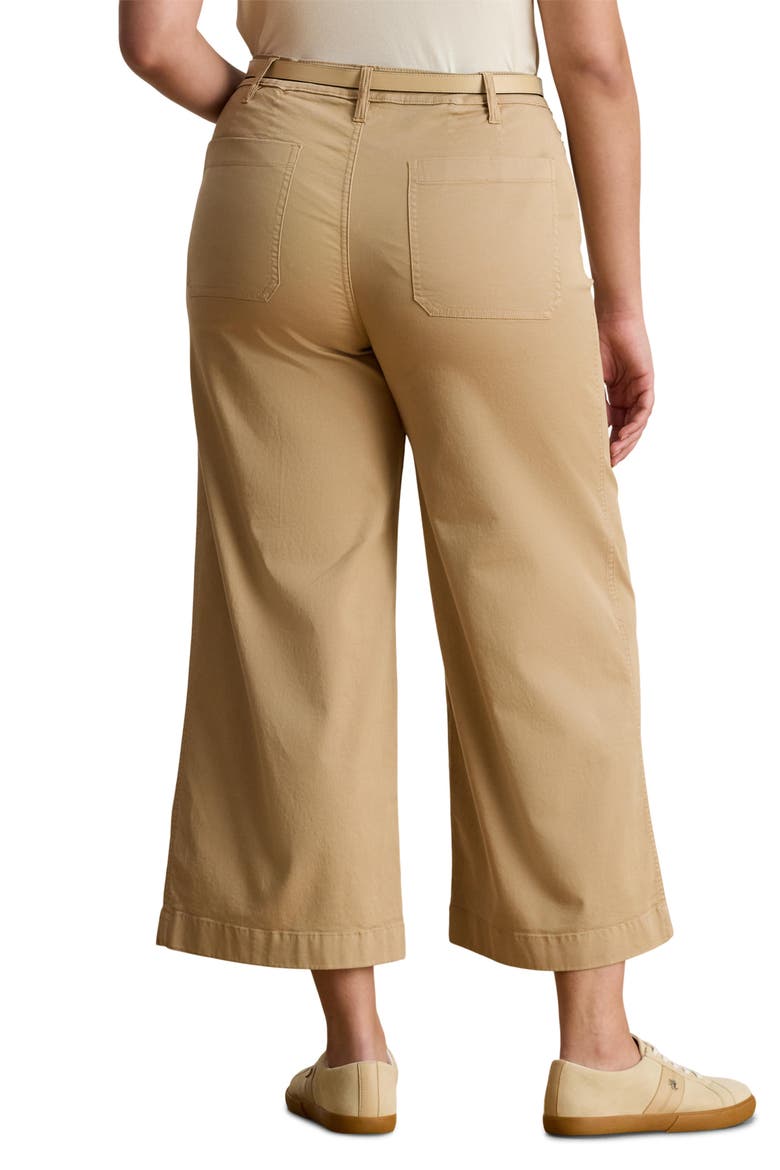 Yurshane Crop Wide Leg Chino Pants, Alternate, color, TAN
