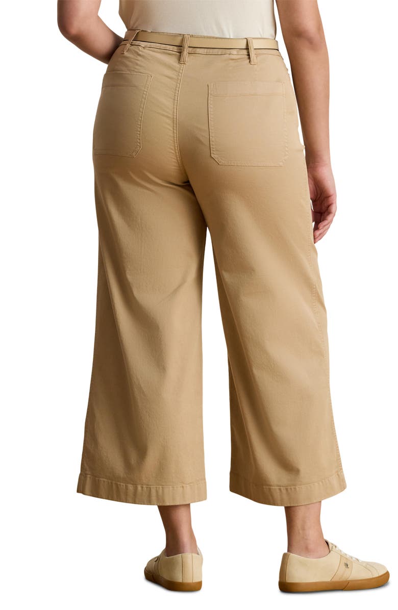 Lauren Ralph Lauren Yurshane Crop Wide Leg Chino Pants, Alternate, color, Tan