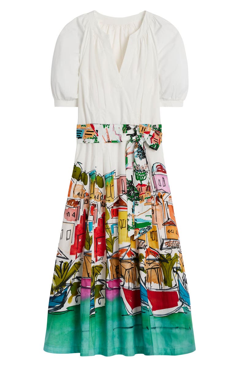 Boden Print Puff Sleeve Midi Dress, Alternate, color,