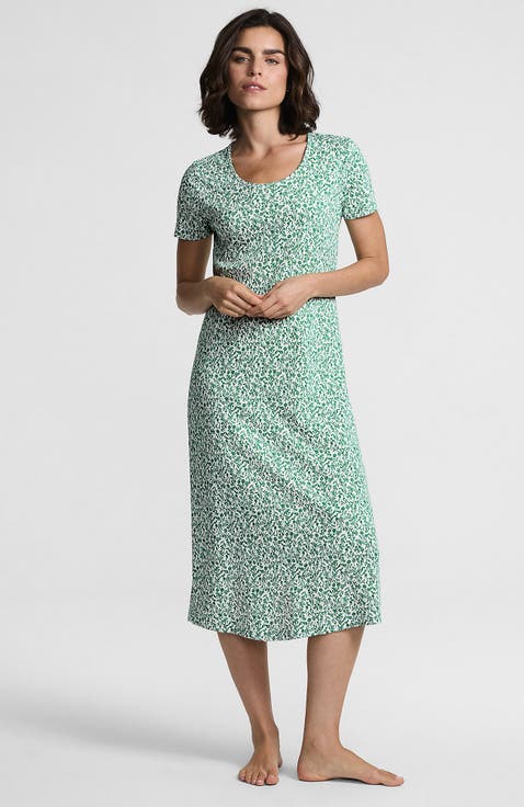 Cotton Short Sleeve Midcalf Nightgown