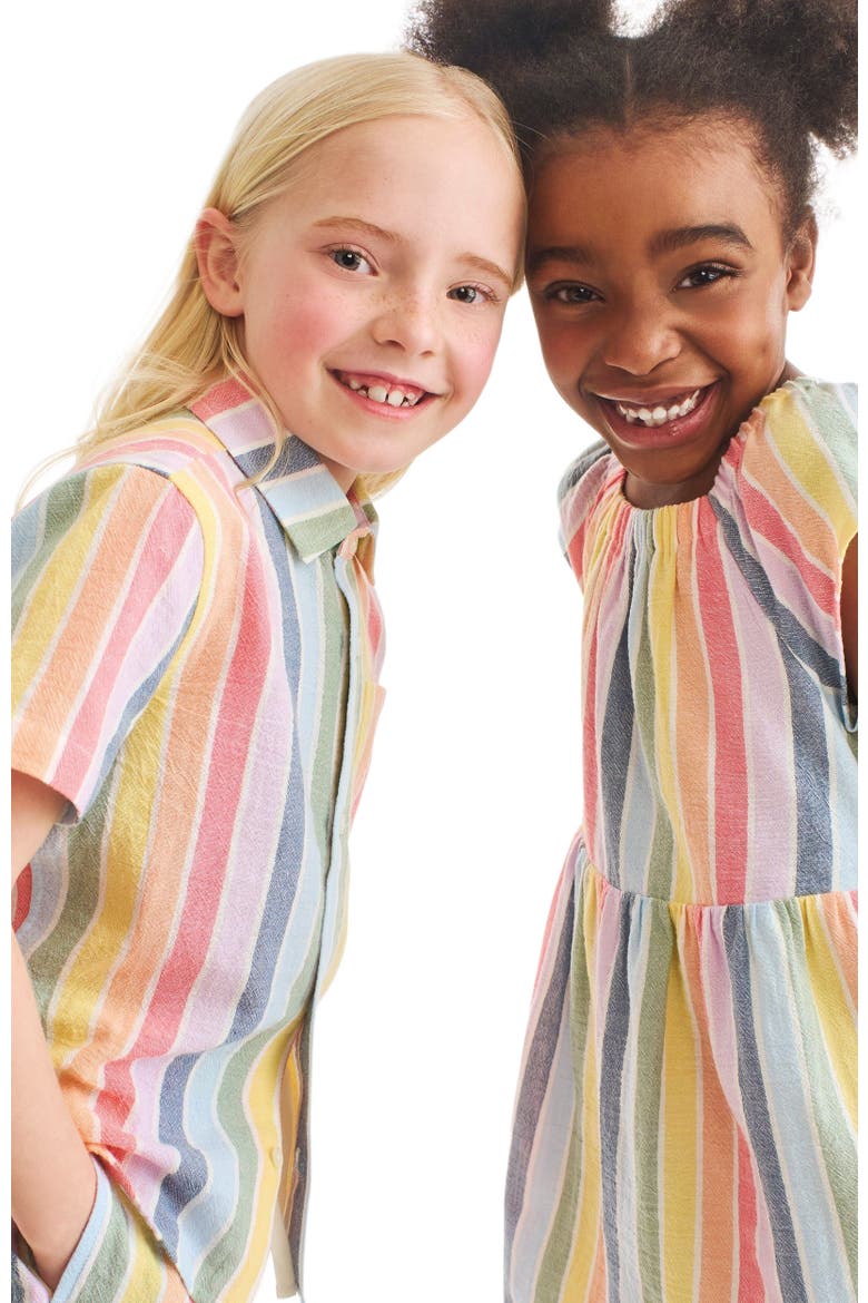 Kids Picnic Dress, Alternate, color, Rainbow Sunrise Stripe