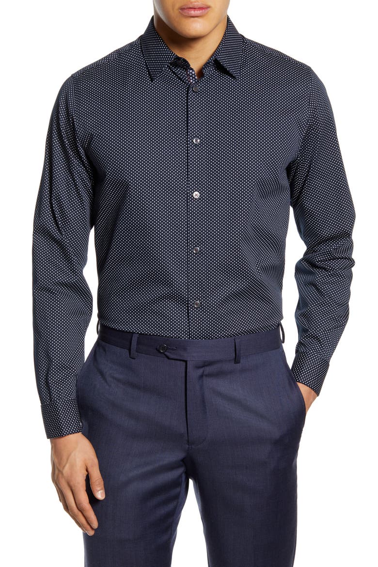 Modern Fit Dress Shirt, Main, color, NAVY