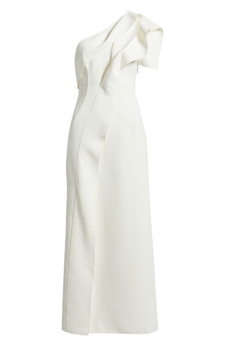 Acler Daneway One-Shoulder Ruffle Gown, Alternate, color, Ivory